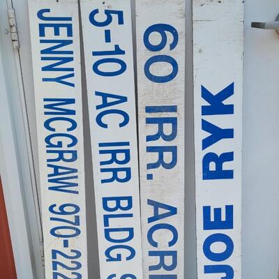Lot 197: Vintage Wood Signs with Vinyl Letters/Numbers 