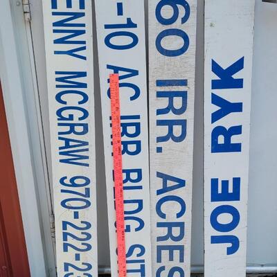Lot 197: Vintage Wood Signs with Vinyl Letters/Numbers 