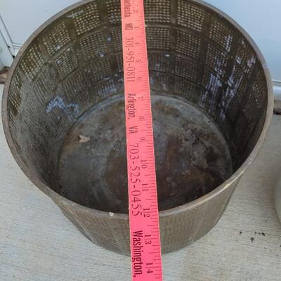 Lot 200: Copper & Silver Tone Metal Planters 