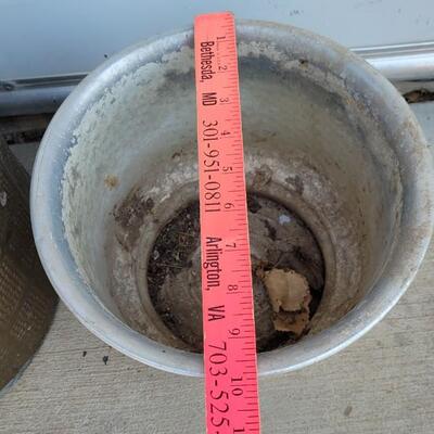 Lot 200: Copper & Silver Tone Metal Planters 