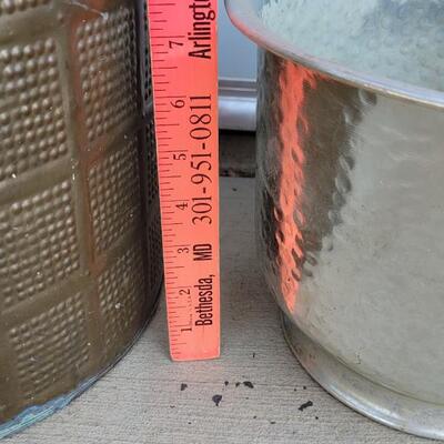 Lot 200: Copper & Silver Tone Metal Planters 