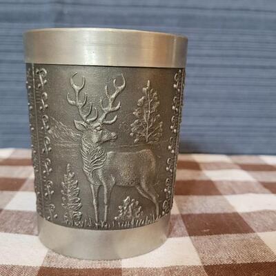 Lot 209: German Pewter Cupwith Stags & Boar