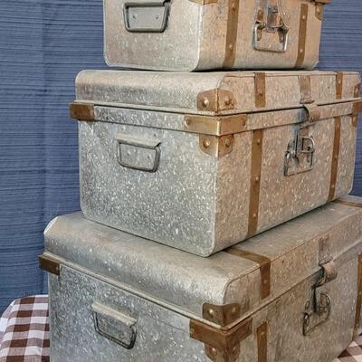 Lot 210: Zinc Stackable Chests 