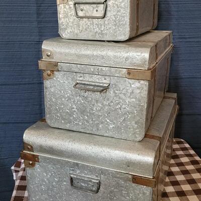 Lot 210: Zinc Stackable Chests 