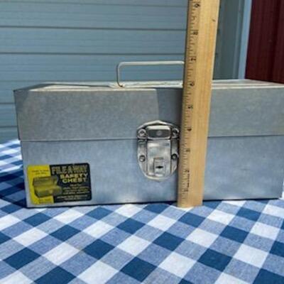 Lot 223: Metal File Away Safety Chest