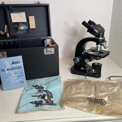 Lot 176  Vintage Leitz Microscope Set