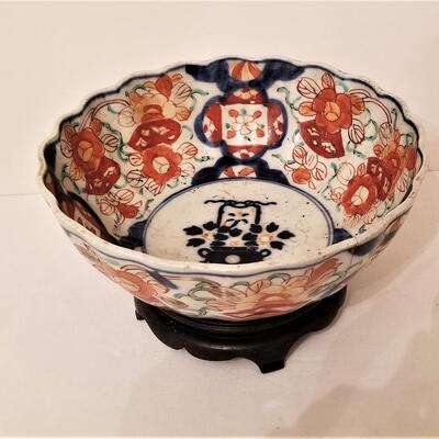 Lot #24  Beautiful Antique Imari Bowl on stand