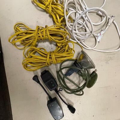 Lot 191  Extension Cords and Spot Light
