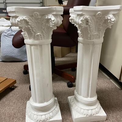 Lot 210  Pair of White Pillars