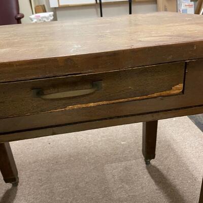 Lot 211 Rolling Table with Drawer
