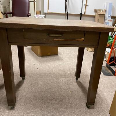 Lot 211 Rolling Table with Drawer