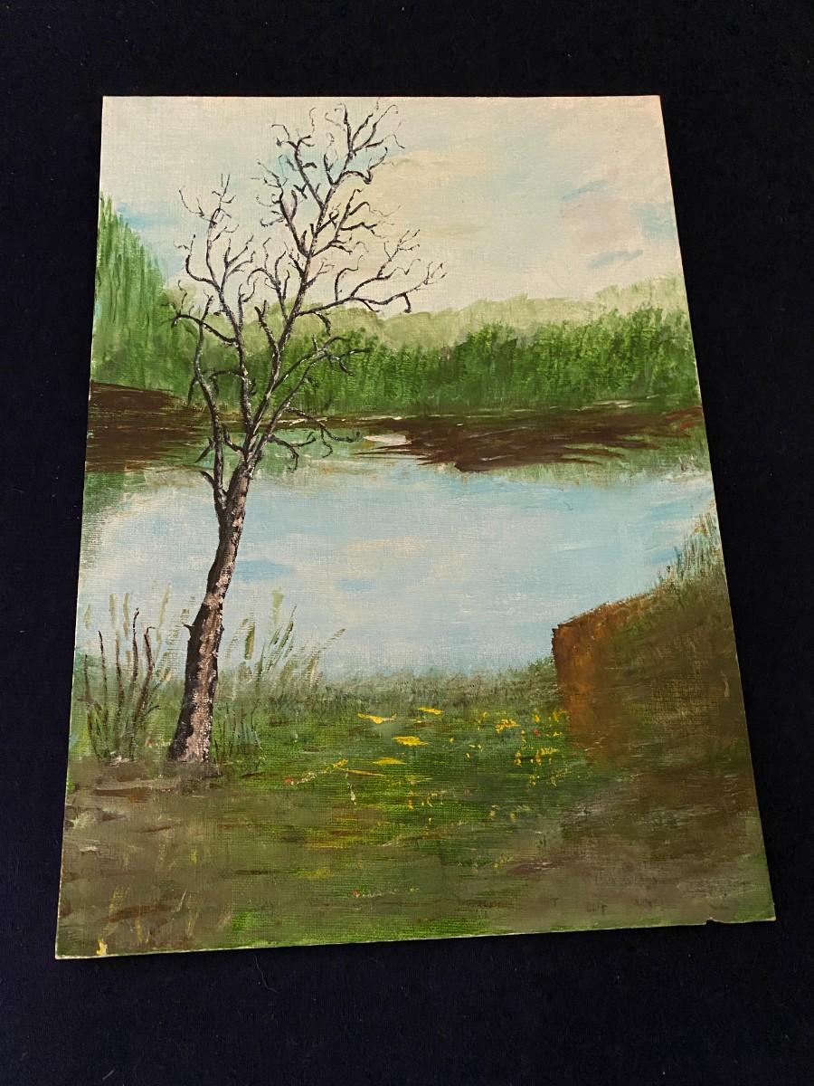 Painting on Canvas Board By Elsie Craig