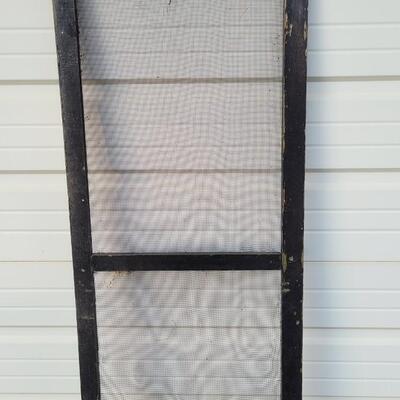 Lot 228: Vintage Farmhouse Window Screen Black Chippy Paint