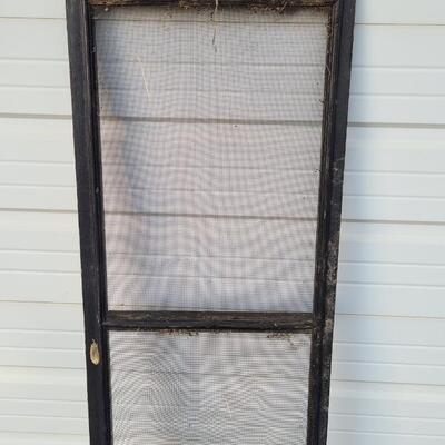 Lot 228: Vintage Farmhouse Window Screen Black Chippy Paint