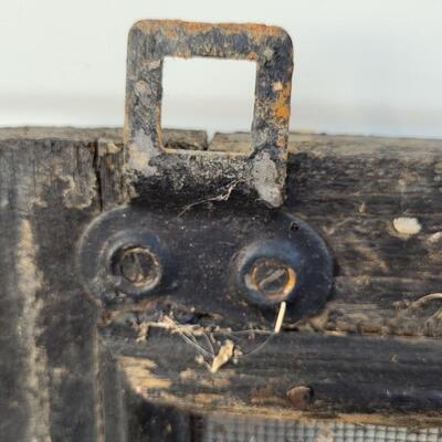 Lot 228: Vintage Farmhouse Window Screen Black Chippy Paint