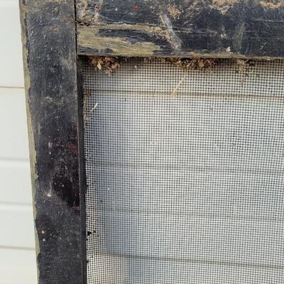 Lot 228: Vintage Farmhouse Window Screen Black Chippy Paint