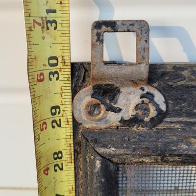 Lot 230: Vintage Farmhouse Window Screen Chippy Paint 