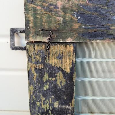 Lot 231: Vintage Farmhouse Window Coil Screen Chippy Paint 