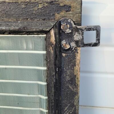 Lot 231: Vintage Farmhouse Window Coil Screen Chippy Paint 