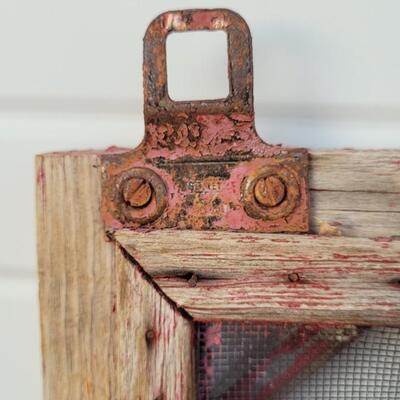Lot 232: Vintage Farmhouse Window Screen Chippy Paint 