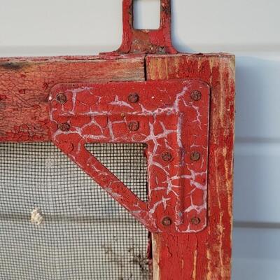 Lot 232: Vintage Farmhouse Window Screen Chippy Paint 