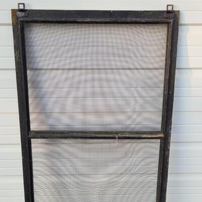 Lot 234: Vintage Farmhouse Window Screen Chippy Paint 