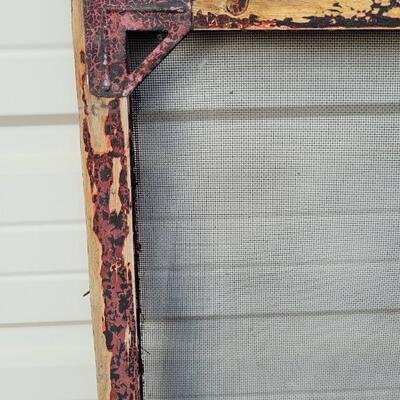 Lot 236: Vintage Farmhouse Window Screen Chippy Paint 