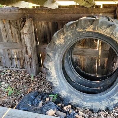 Lot 240: (2) Vintage Large Tractor Tires *****Pick Up for this Item will be scheduled for a later date with the winner. 
