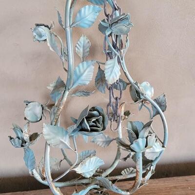 Lot 243: Vintage Metal Farmhouse Hanging Pear and Ivy Patio Deco