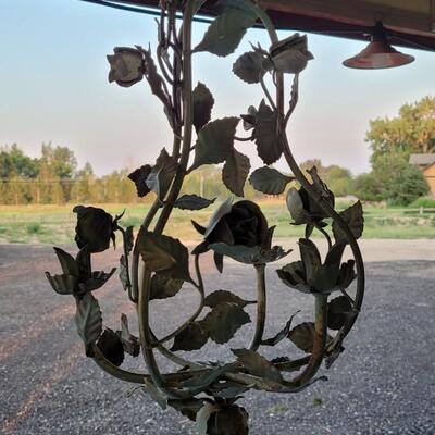 Lot 243: Vintage Metal Farmhouse Hanging Pear and Ivy Patio Deco
