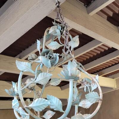 Lot 243: Vintage Metal Farmhouse Hanging Pear and Ivy Patio Deco