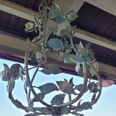 Lot 243: Vintage Metal Farmhouse Hanging Pear and Ivy Patio Deco