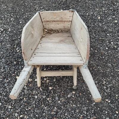 Lot 244: Vintage Farmhouse Folk Art Children's Wheelbarrow 
