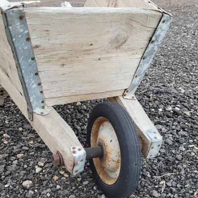 Lot 244: Vintage Farmhouse Folk Art Children's Wheelbarrow 