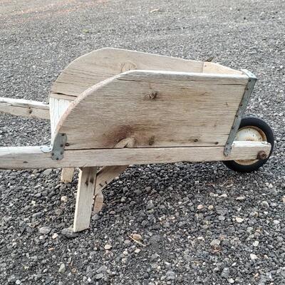 Lot 244: Vintage Farmhouse Folk Art Children's Wheelbarrow 