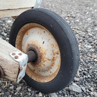Lot 244: Vintage Farmhouse Folk Art Children's Wheelbarrow 