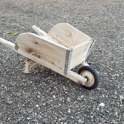 Lot 244: Vintage Farmhouse Folk Art Children's Wheelbarrow 