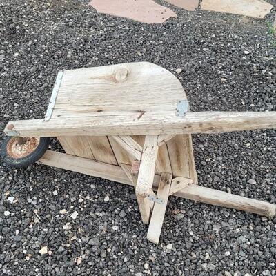 Lot 244: Vintage Farmhouse Folk Art Children's Wheelbarrow 