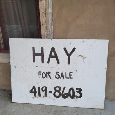 Lot 246: Vintage 34.5" x 48" Handpainted Wood Farmhouse HAY FOR SALE Sign 