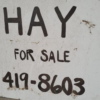 Lot 246: Vintage 34.5" x 48" Handpainted Wood Farmhouse HAY FOR SALE Sign 