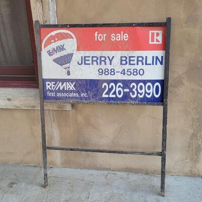 Lot 247: Vintage 42" x 30" REMAX Heavy Metal Frame Advertising Sign 