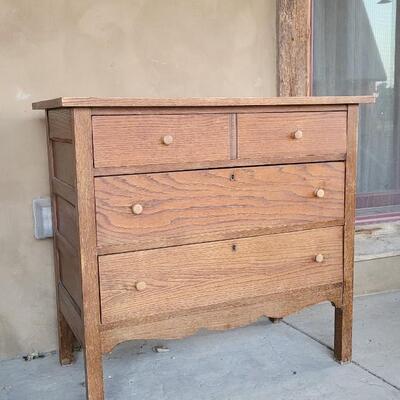 Lot 248: Vintage 4-Drawer Farmhouse Dresser 