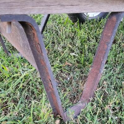Lot 253: Vintage UNION 8-Cube Double Tire Wheelbarrow