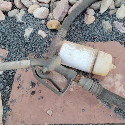 Lot 254: Vintage Diesel Gasoline Pump w/ Filter and 14 Foot Hose
