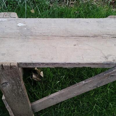 Lot 256: Vintage XL Farmhouse Sawhorse - Perfect for Re-Purposed Table!