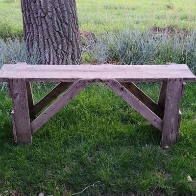 Lot 256: Vintage XL Farmhouse Sawhorse - Perfect for Re-Purposed Table!