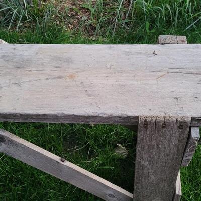 Lot 256: Vintage XL Farmhouse Sawhorse - Perfect for Re-Purposed Table!