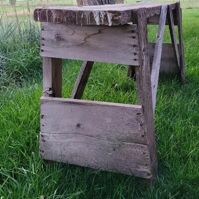 Lot 256: Vintage XL Farmhouse Sawhorse - Perfect for Re-Purposed Table!