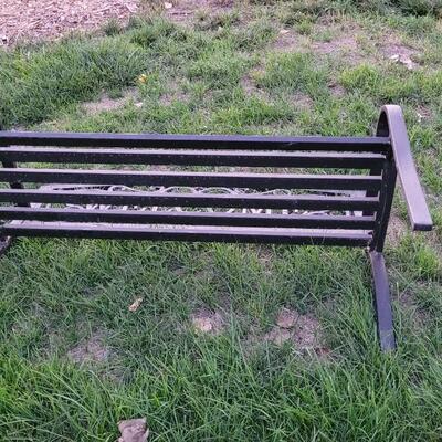 Lot 259: Vintage WELCOME Outdoor Metal Bench 