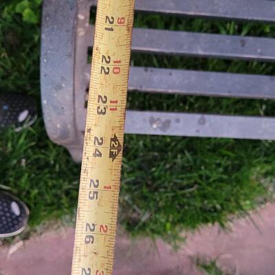 Lot 259: Vintage WELCOME Outdoor Metal Bench 